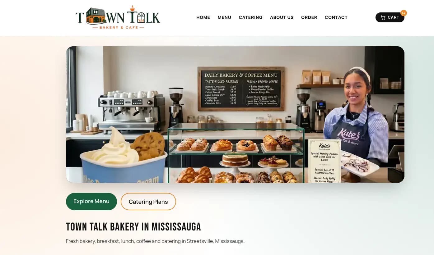 Website-Vorschau von Town Talk Bakery
